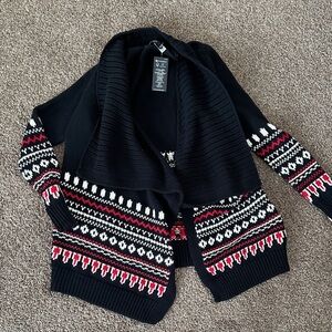 Lauren Ralph Lauren Fair Isle Wrap Cardigan Sweater Petite Sz S. NWT
